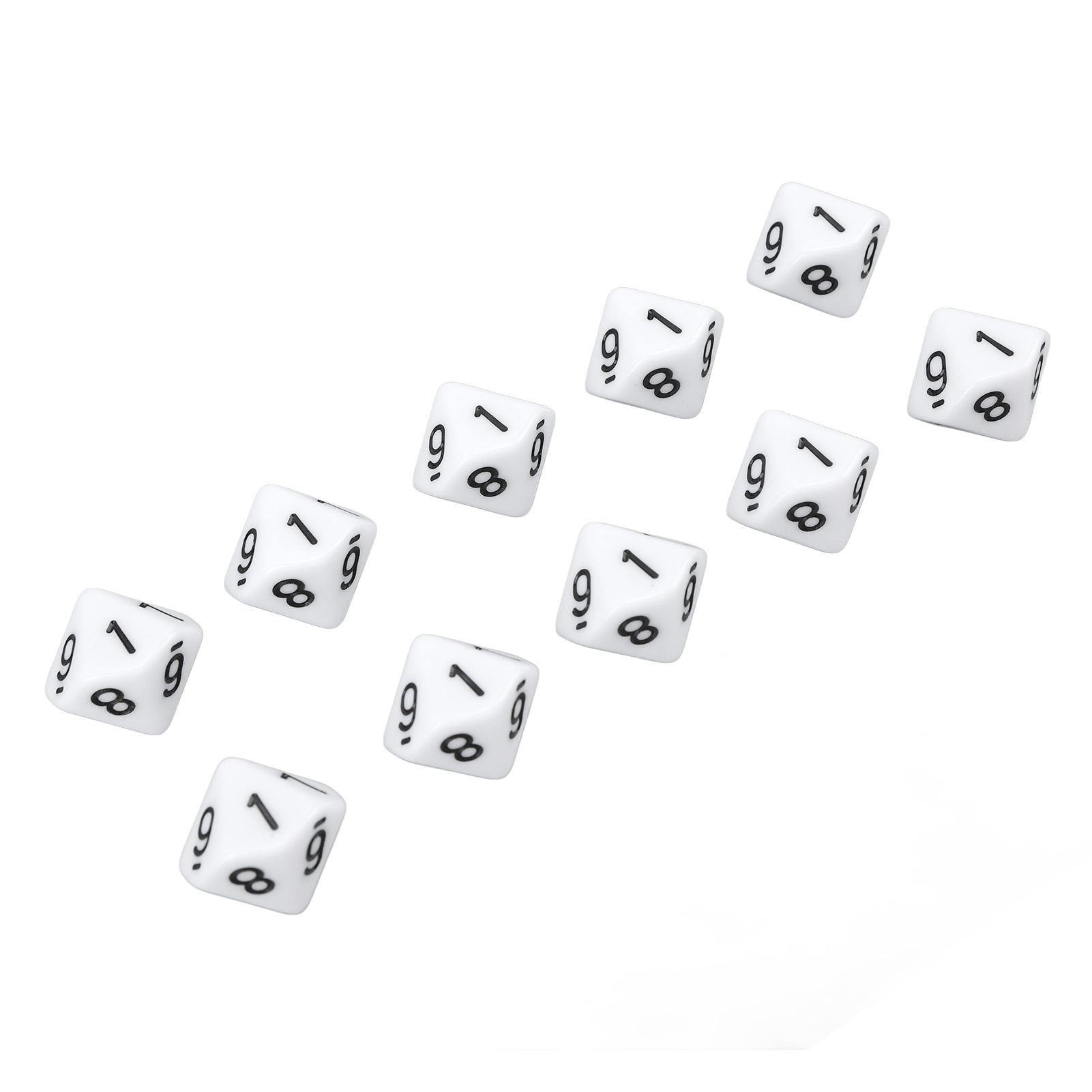 

20Pcs Dice 10 Sided Plastic Number Dice Home Decoration Ornament Game Accessory for Party