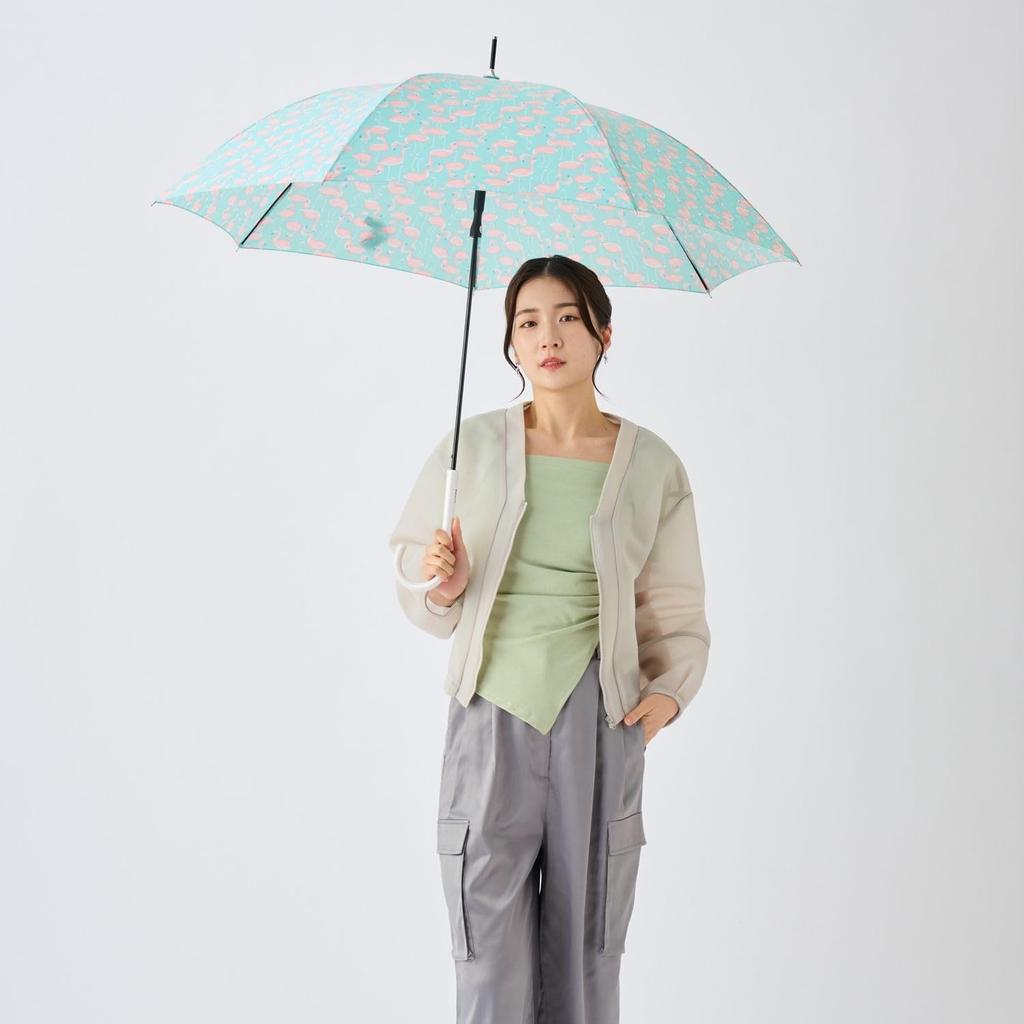 Moonbat Windproof Long Perfect for and Flamingo Product Blue [Esta] Women's Umbrella, Commuting, Jumping, School, Print, Number 31-230-10349-10,