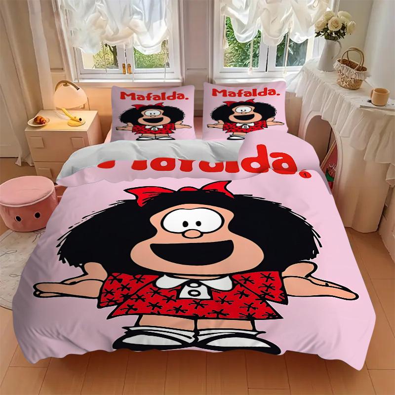 Mafalda'S Joyful Adventure Print 3Pcs Bedding Setduvet Cover With 2 Bedropillowcase Home Birthday Gift