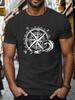 Mens Compass Graphic Tee  Casual Short Sleeve TShirt Breathable Polyester Summer Fashion Top