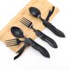 Jaswehome 3pcs  Portable Stainless Outdoor Flatware Set  Folding Lightweight Spoon Fork  Camping Utensils Foldable  Dining Tools