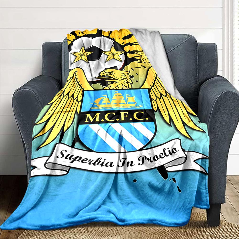 Manchester City Crest Blankets Flannel Printed Breathable Warm Throw Blanket for Home Office Bedspreads 0708a22