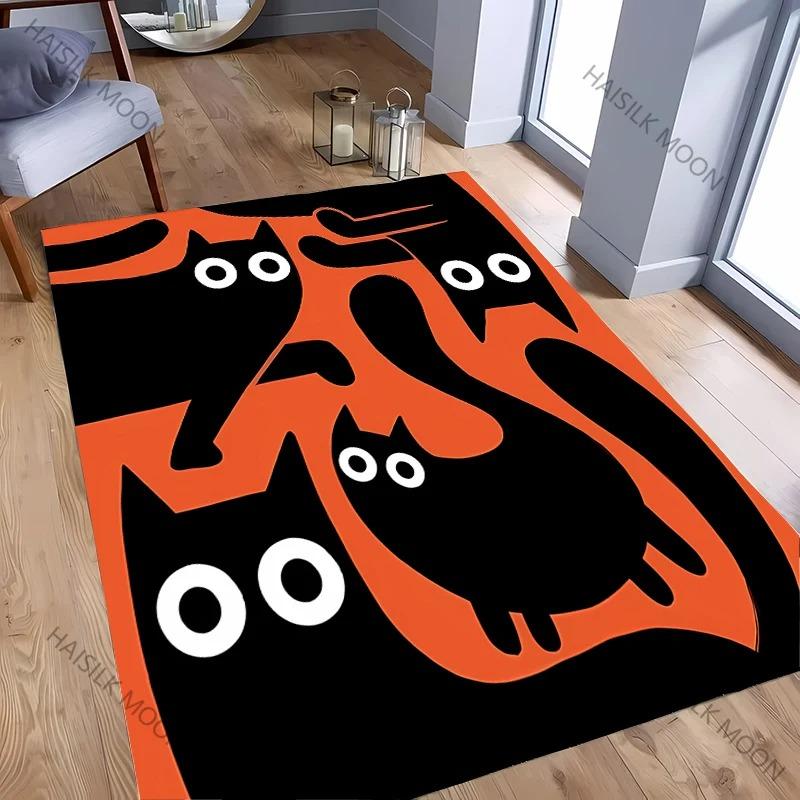 Abstract Style Cat Patter Indoor Carpet Rug for Bedroom Living Room Kitchen Floor Mats Home Decor Non-Slip Floor Pad Rug Gift