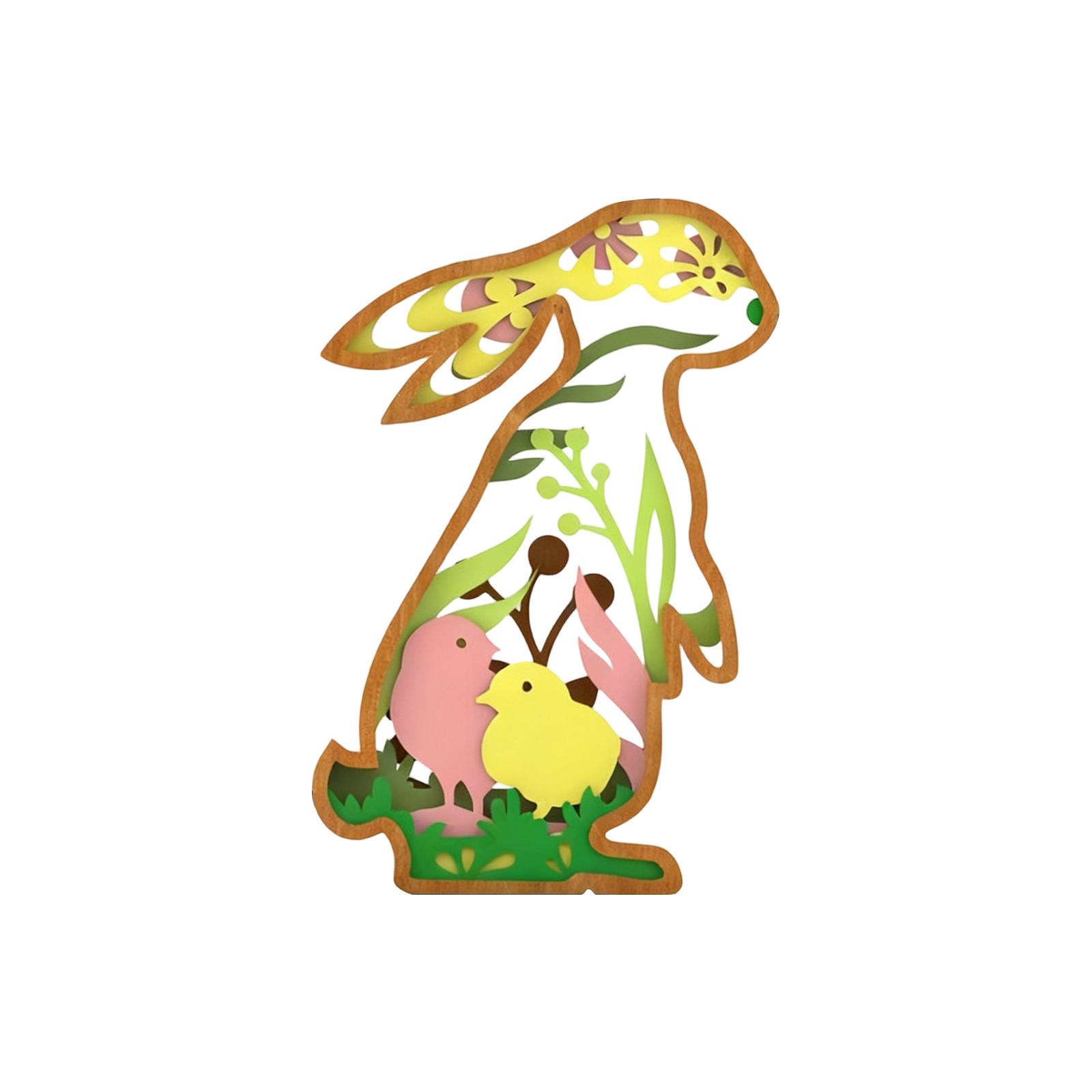 

Easter Bunny Desktop Decoration: Wooden Easter Bunny Statues, Add To Your Spring-themed Home Display. One Size