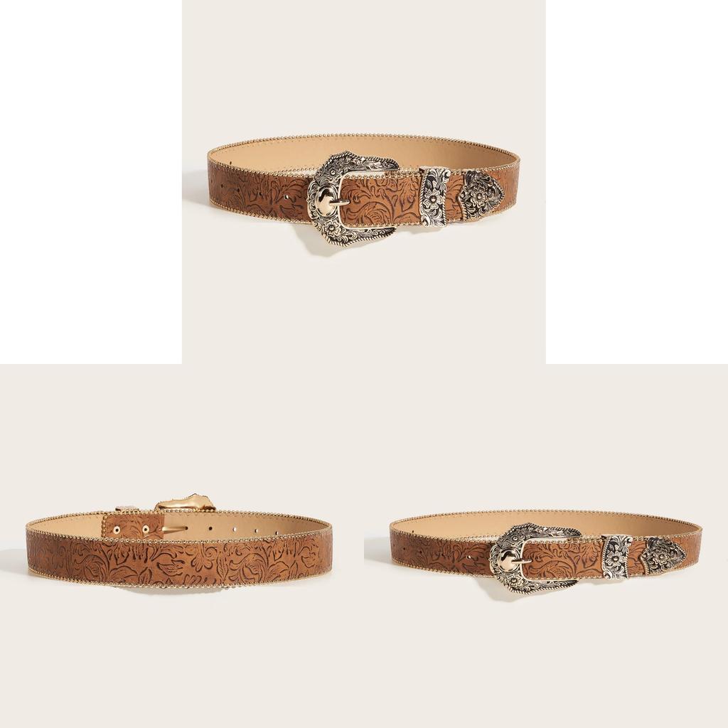Punk Style Pu Leather Belt With Metal Buckle For Casual Youth Fashion
