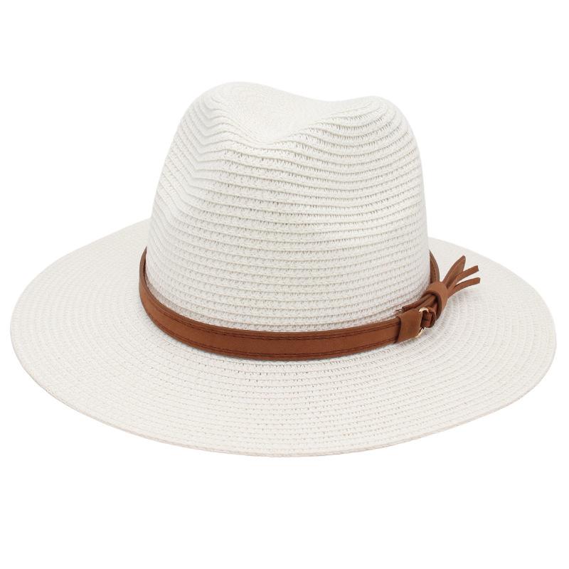 European And American Top Hat Yellow Belt Accessories Jazz Panama Straw Hat Fedora Hat Panama Hat Fedora