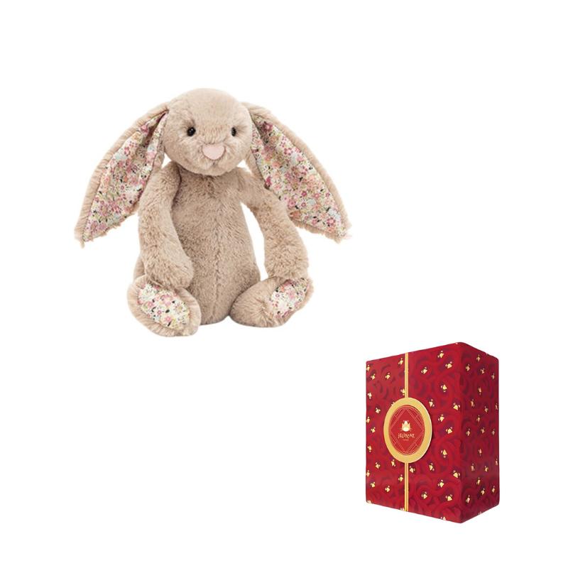 JELLYCAT Bonnie Rabbit series flower cloth Bonnie rabbit soothing beige doll plush doll 18cm/31cm/36cm/51cm high