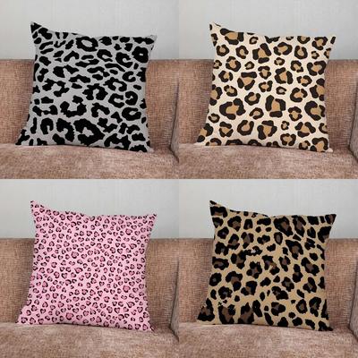 Pink Leopard Pattern Suitable for Home Bedroom Car Office Decoration Living Room Sofa Cushion Cover Pillowcase