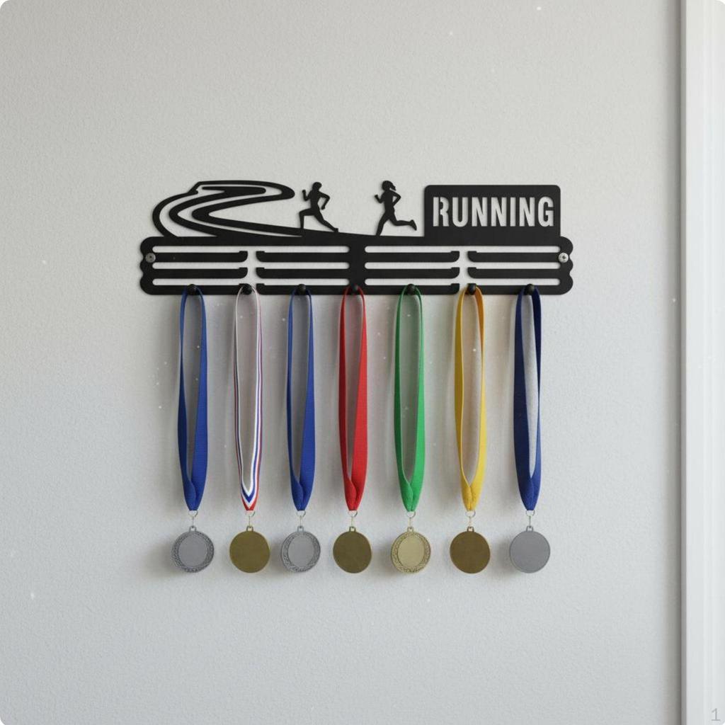 Metal Medal Display Rack Holds Up To 30 Medals Sports Holder High Capacity Wall Mounted Award