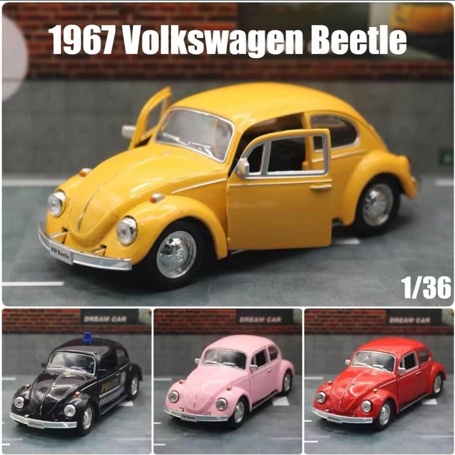 Retro Klasický 1967 Volkswagen Brouk 5palcové kovové auto Simulace Odlévaný a Hračka Vozidlo RMZ city 1:36 dárků ze slitinových modelů pro děti
