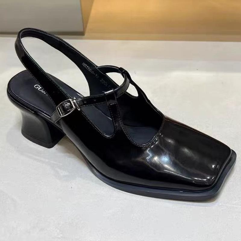 

Летние женские босоножки на высоком каблуке, туфли с квадратным носком, элегантные женские туфли-лодочки, новый тренд 2025, брендовые, для вечеринки, женские, zapatillas 40 чёрный