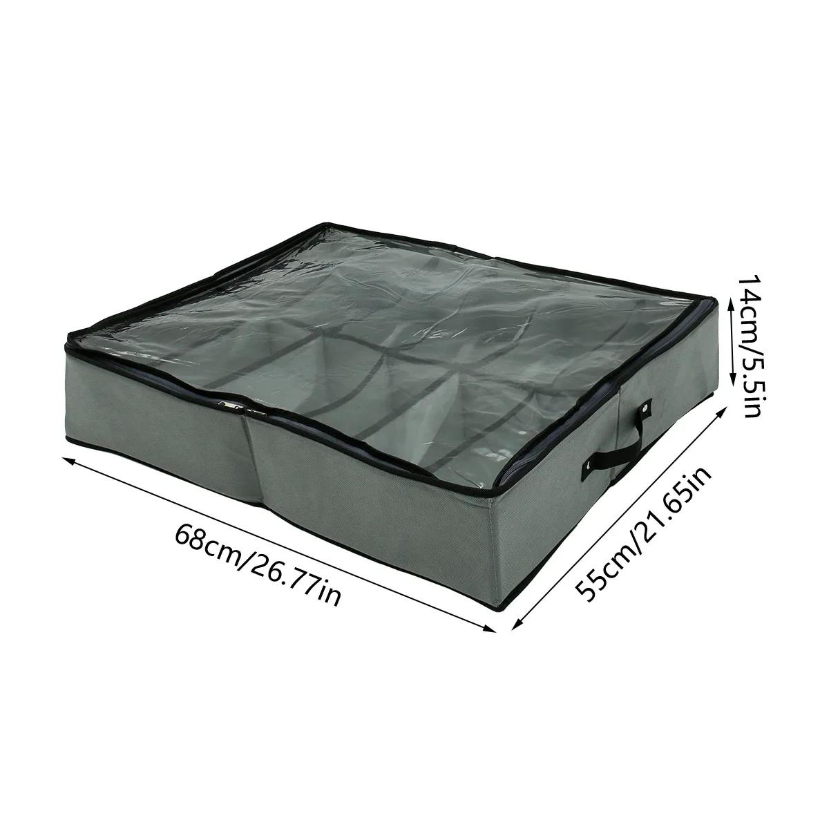 

НовыеПодкроватные сумки для хранения обуви 45 л Большая вместимость подкроватного ящика для хранения обуви с усиленными ручками и прозрачной крышкой