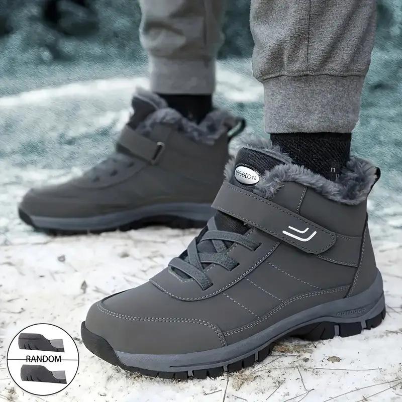 Cotton Shoes Female Couple Large Size Boots Female Velvet Thickened Cotton Boots Velcro Women's Boots Warm Snow Boots