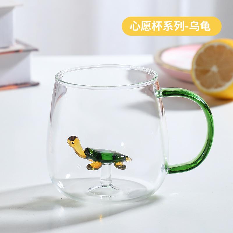 400 ml 3D-Wasserglas, Cartoon-Tierform, Glastasse, Kaffeetasse, kreatives Design, Modellierung, süßes Trinkglas, Wasserbecher, Geschenk für Liebhaber