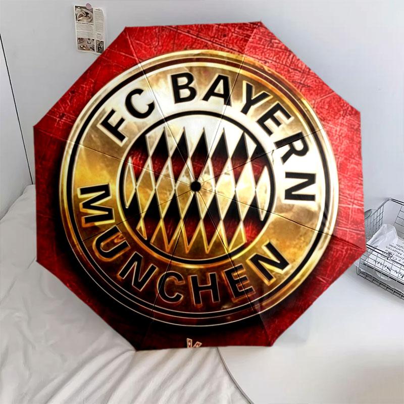1 PC Automatic Folding Umbrella - FC Bayern Munchen Custom Name Pattern, Portable & Foldable Design with 8 Ribs, Christmas Birthday Gifts