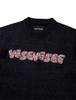 YESEYESEE Marble Pattern Logo Knit Pullover Black