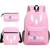 Messi Macy Printed School Bag 3-Piece Casual Pencil Bag Shoulder Bag Backpack