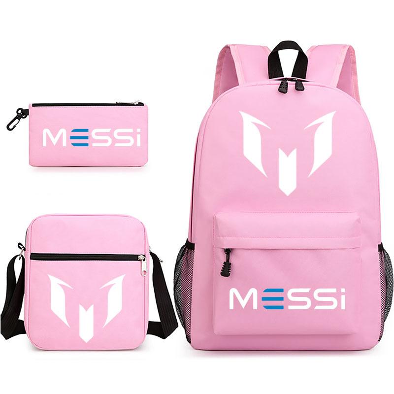 Messi Macy Printed School Bag 3-Piece Casual Pencil Bag Shoulder Bag Backpack