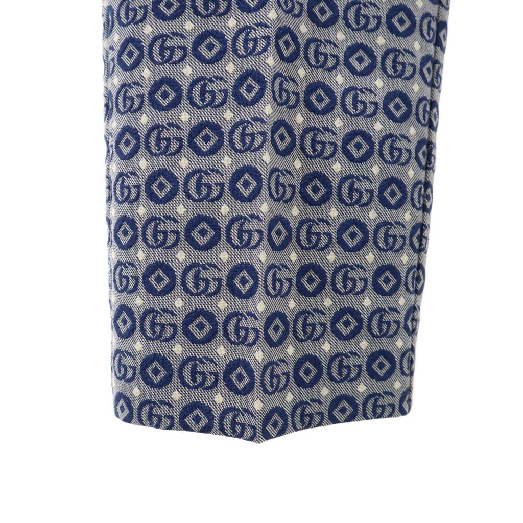 Gucci Made In Italy Total Logo Long Pants 8 Navy With Hanger Kid's Used