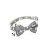 Plaid Daisy Flower Bow Pet Collar with Bell for Cats & Dogs
