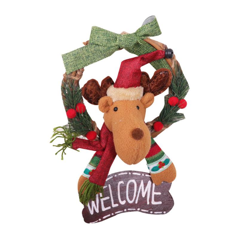 Christmas Wreath Garlands Santa Claus Snowman Hanging Garland for 2025 New Year 2024 Xmas Navidad Decoration Ornaments