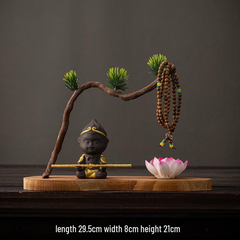 Zen Style Natural Wood Root Carving Ornament: Living Room Decoration & Bracelet Display Stand