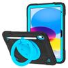 IPad 11th Gen 10.2 Inch Silicone PC Case With Wrist Strap Rotating Stand Pen Slot Full Protection Cover