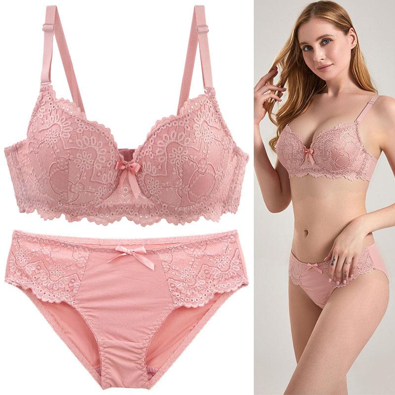 European and American Sexy Bra Set with Lace Embroidery Fashionable Lingerie Comfortable and Skin-friendly Panties