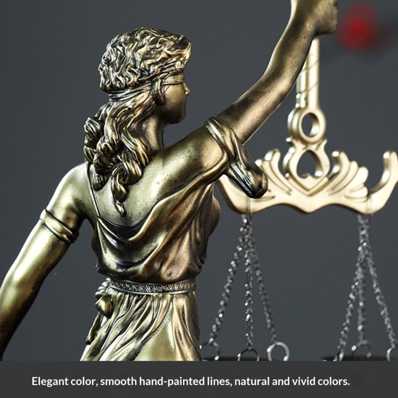 Escultura Diosa de la Justicia Dama de la Ley Vendada Figura de Resina Mujer de la Equidad Estatua con Balanza para Decoración de Abogados Regalo