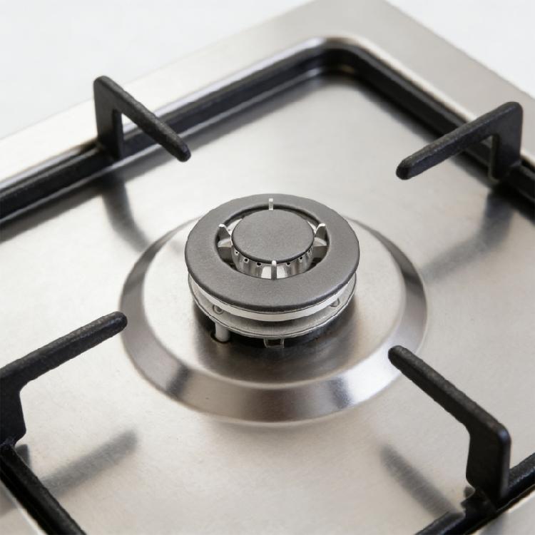 Cooktop Burners Head Set with Divider and Base Efficient Combustion Metal Construction Stable Design for Home Kitchens