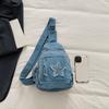 Denim Shoulder Bag Women's Large Capacity Crossbody Bag Commuter Chest Bag