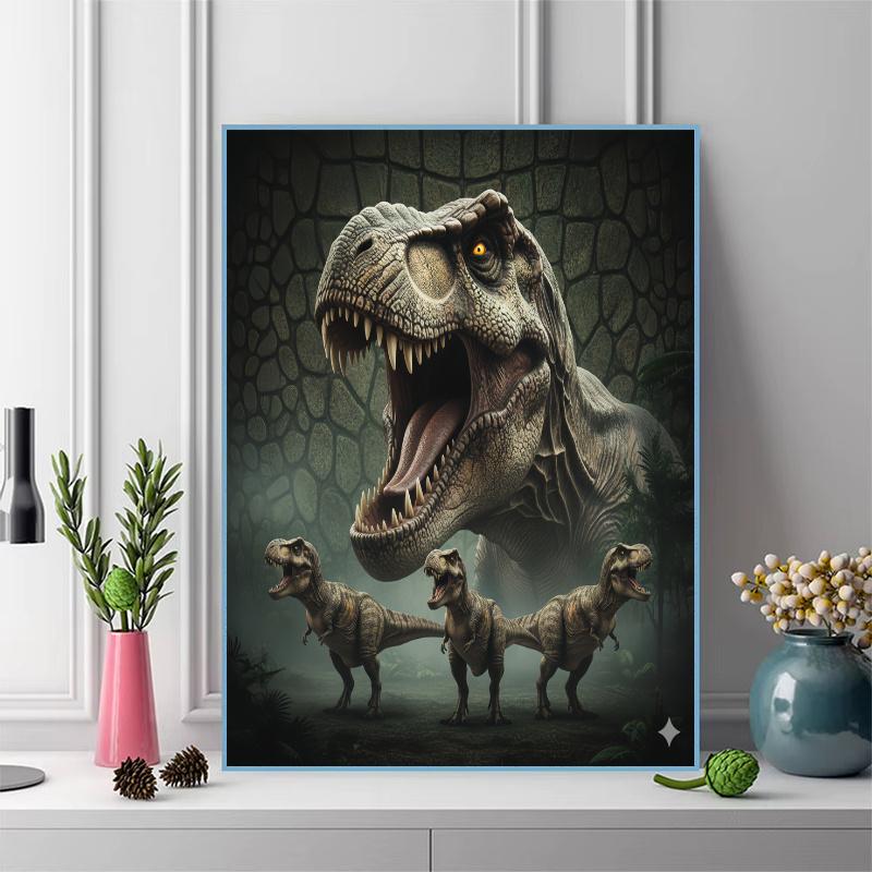 T-Rex 100% Round Full Drill 5D DIY Diamond Painting Embroidery Cross Stitch Rhinestone Décor