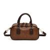 Retro Pu Small Shoulder Bag For Women With Zipper Closure And Seam Detailing