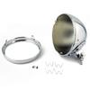 Boldness Motorcycle Universal 7" Headlight Housing Shell Lamp Bucket Bottom Mount Bucket LED Chrome for Harley