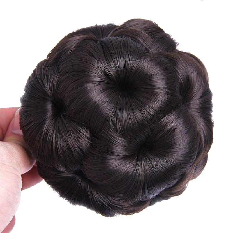 

Synthetic Hair Bun Nine Flowers Bud Wig Bag Hair Clips For Women Ponytail Claw Clip Lifelike Hairpiece Styling Tools