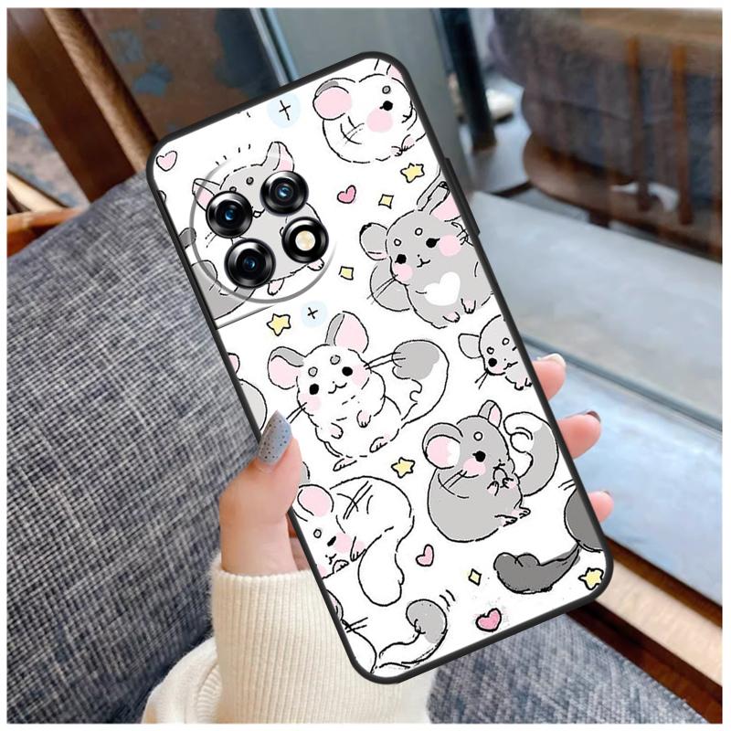 Cute Cartoon Chinchilla Case For OnePlus 13T 8T 10T 9 10 Pro 15 13 12 11 13R 12R Nord CE 5 2 3 4 Lite N20 N30 Coque
