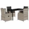 VidaXL Garden Dining Set and Cushions 5 Pcs Light Grey Rattan 3262905