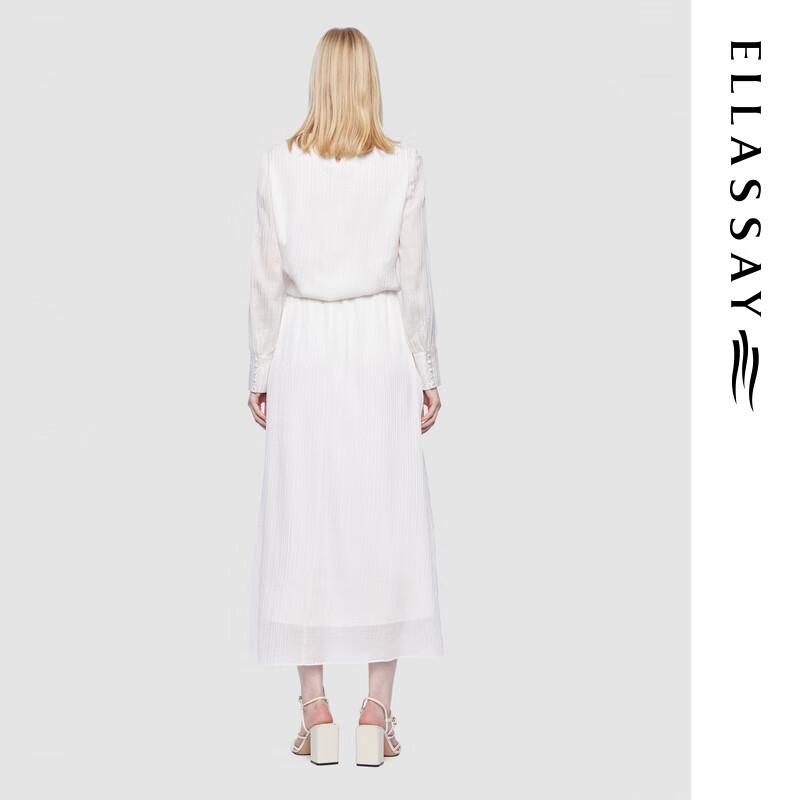 ELLASSAY 2025 Early Spring Elegant Silk Pleated Long Skirt