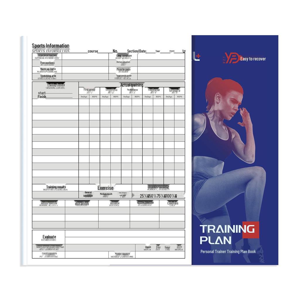 Fitness Training Logbook: Personal Trainer, Sports Data, Yoga & Gym Registration