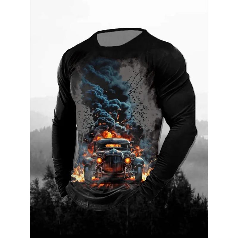 3D Printed Lion Pattern Men's T-Shirt Casual Comfortable Long Sleeve Fashion Clothing