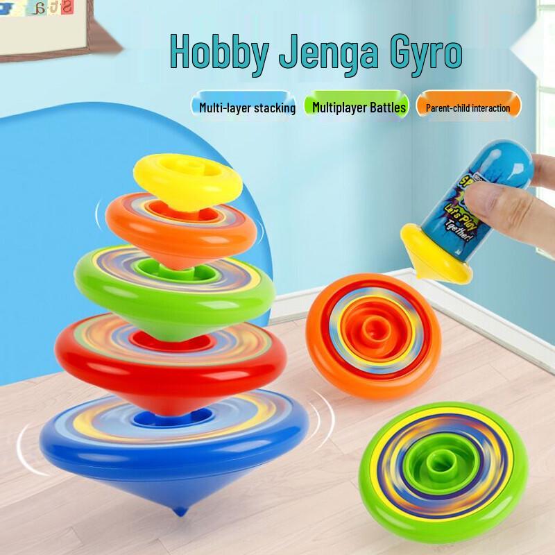Colorful Stacking Spinning Top Battle Set