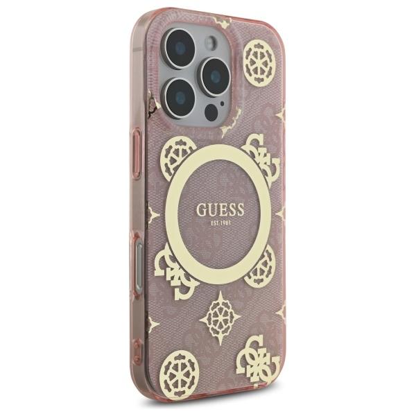 Guess Guhmp16Lh4Pyeep Iphone 16 Pro 6.3 Różowy/Pink Hardcase Iml Peony On 4G Background Magsafe