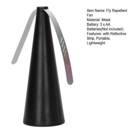Fly Repellent Fan with Reflective Strip Outdoor Camping Fishing Picnic Indoor Desktop