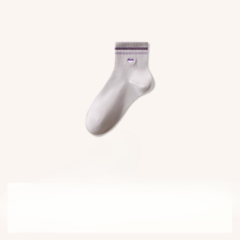 Female Spring and Autumn New Pure Cotton Sports Socks