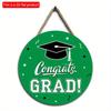 2D flat 20*20cm 1pc Graduation Cap pattern School Grad Party Green wooden Decor, Simple and atmospheric style good quality Congratulation Graduation