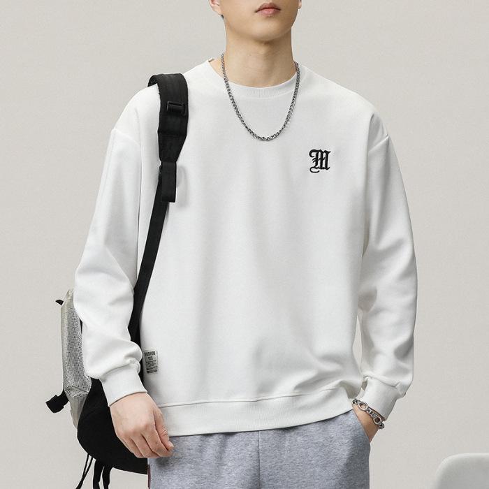 2025 A/W Men's Heavyweight Crewneck Sweatshirt: Trendy, Embroidered, Loose-fit, Versatile Casual Sportswear