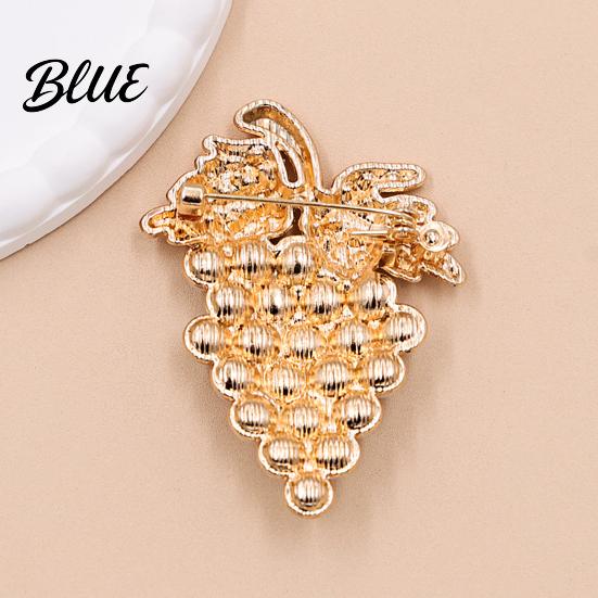 Long-lasting Brooch Grape Design with Imitation Pearls And Rhinestones Strong