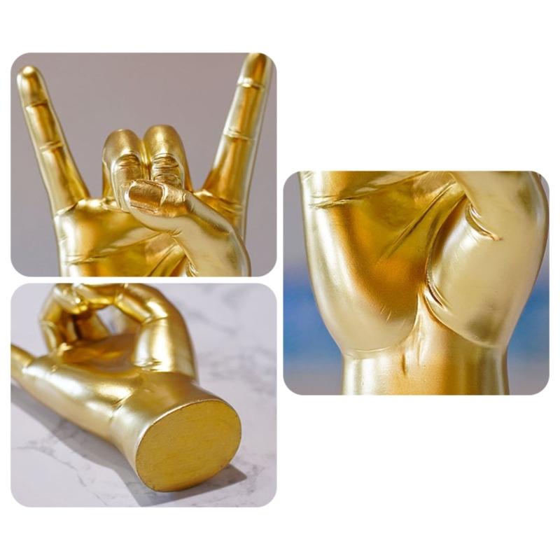 "Rock and Roll" Crafts Hand Gesture Statue Party Livehouse Day Music Theme Crafts Centerpieces Statue Bar Party