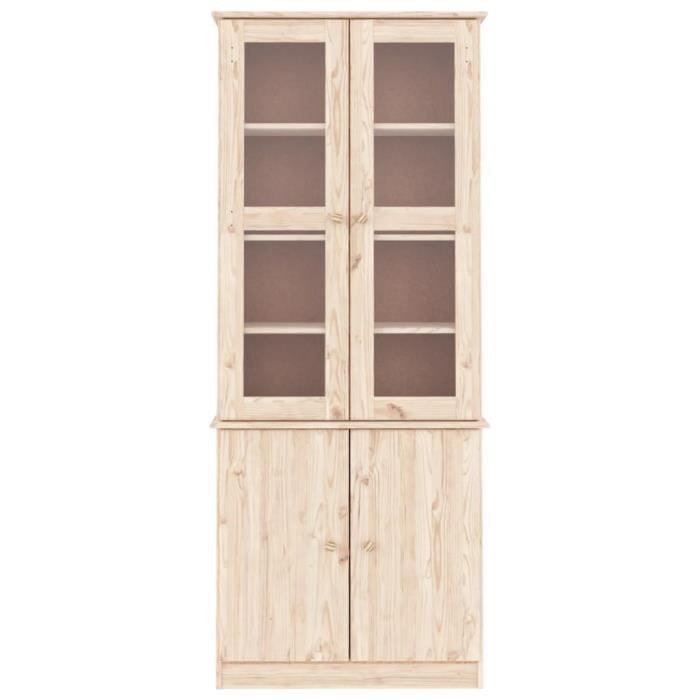 VidaXL Vitrine en verre ALTA 77x35x186,5 cm bois de pin massif 353949