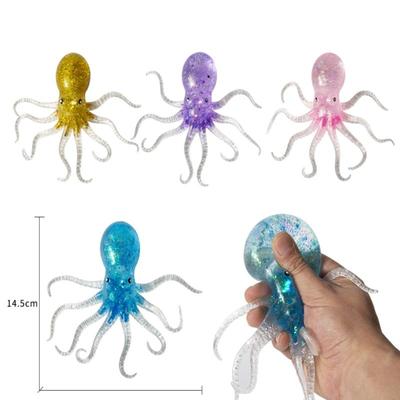 Squeeze Octopus Stress Toy Realistic Vibrant Color Jelly Texture Non-Toxic Fidget Toy for Kids Adults Travel Relaxing
